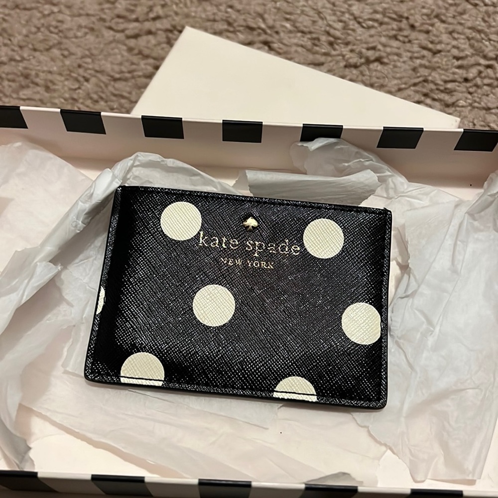 Kate spade polka dot card holder